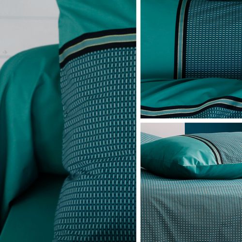 Taie De Traversin 240x43 Cm Percale De Coton Gustav Vert Emeraude