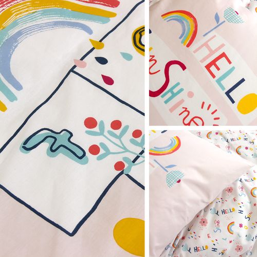 Parure De Lit 140x200 Cm Coton Biologique Marelle Rose