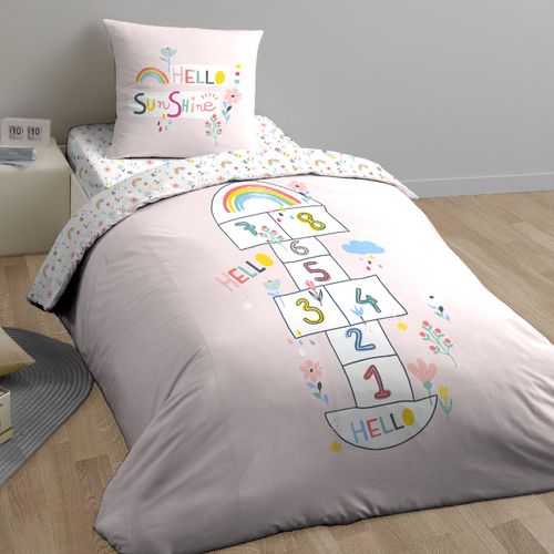 Parure De Lit 140x200 Cm Coton Biologique Marelle Rose