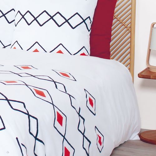 Parure De Lit 240x220 Cm Microfibre Zest Rouge