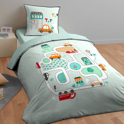 Parure De Lit 140x200 Cm Coton à Toute Allure Vert