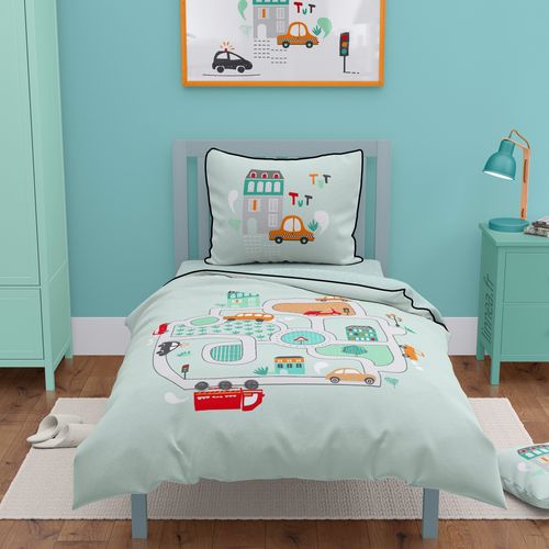 Parure De Lit 140x200 Cm Coton à Toute Allure Vert