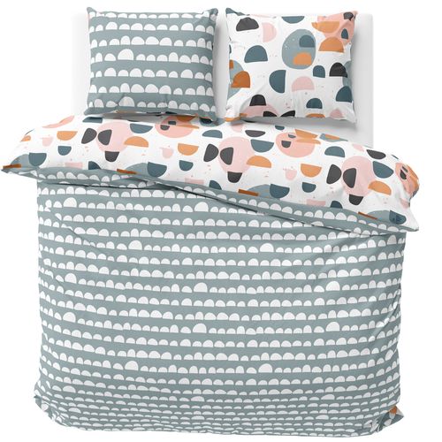 Parure De Lit 240x220 Cm Coton Pontino Multicolore 3 Pièces