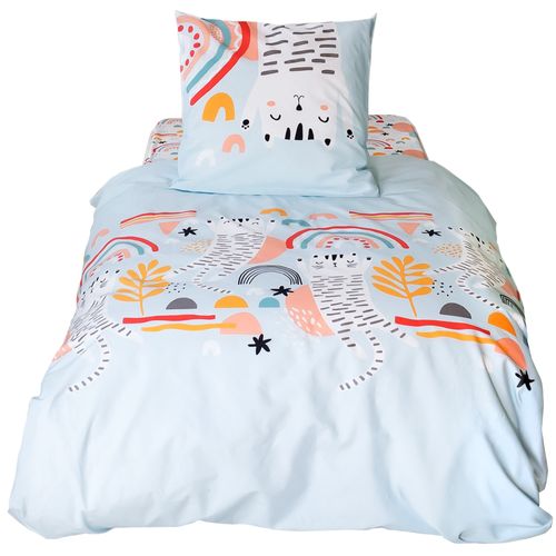 Parure De Lit 140x200 Cm Coton Catchi Bleu Pâle