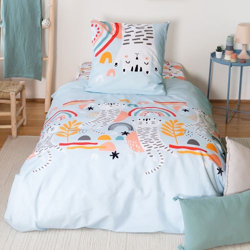 Parure De Lit 140x200 Cm Coton Catchi Bleu Pâle