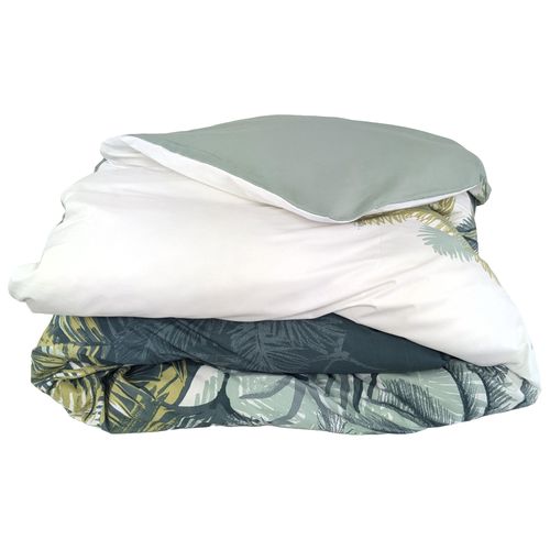 Housse De Couette 200x200 Cm Percale Coton Trinidad Mousson