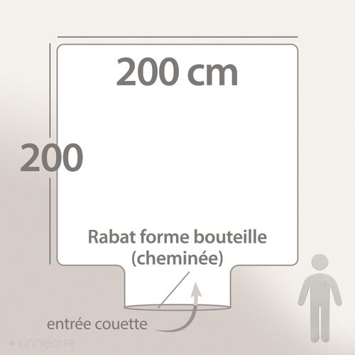 Housse De Couette 200x200 Cm Percale Coton Trinidad Mousson