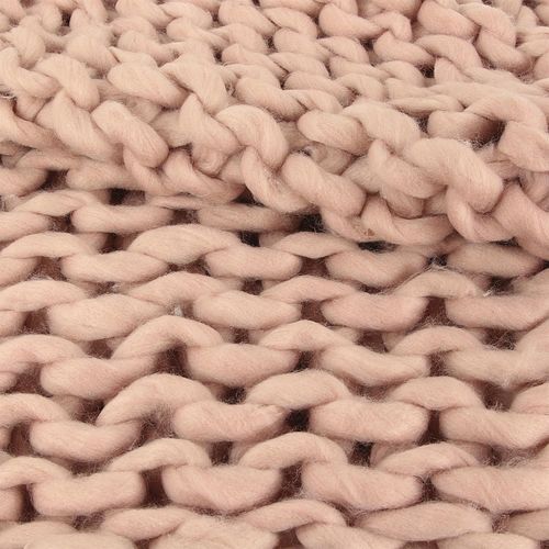 Plaid Tricoté Grosse Maille 120x150 Cm Chunky Rose