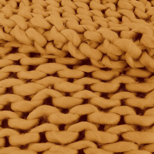 Plaid Tricoté Grosse Maille 120x150 Cm Chunky Jaune