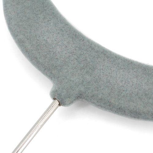 Lot De 5 Cintres Avec Barre Floqué Velours Gris