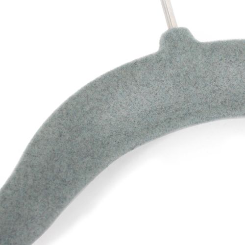 Lot De 5 Cintres Avec Barre Floqué Velours Gris