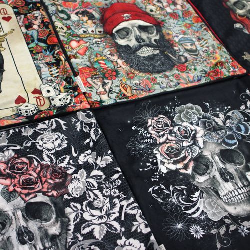 Housse De Coussin 45x45 Cm Tête De Mort Dj Disco