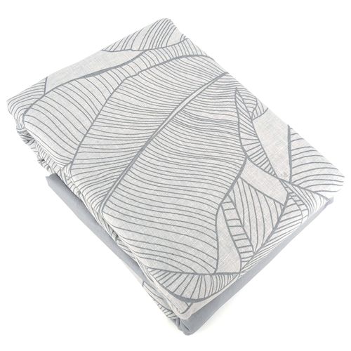 Parure De Lit 260x240 Cm Coton Et Lin Lavé Pampelune Gris 3 Pièces