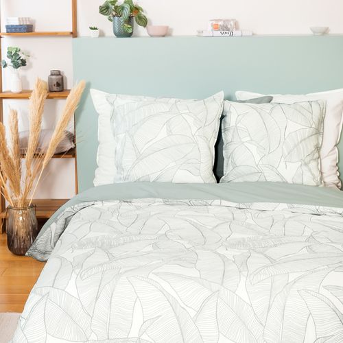 Parure De Lit 260x240 Cm Coton Et Lin Lavé Pampelune Gris 3 Pièces