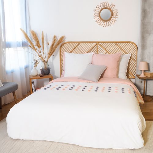 Parure De Lit 240x220 Cm Coton Bci Adouci Poupie Blanc 3 Pièces