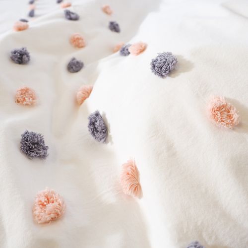 Parure De Lit 240x220 Cm Coton Bci Adouci Poupie Blanc 3 Pièces