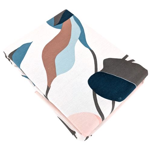 Parure De Lit 140x200 Cm Coton Bci Adouci Lila Blanc 2 Pièces