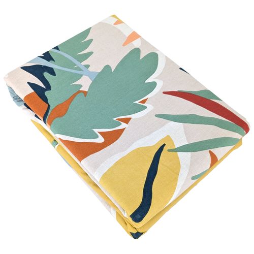 Parure De Lit 140x200 Cm Coton Bci Adouci Lucia Jaune Cobalt 2 Pièces