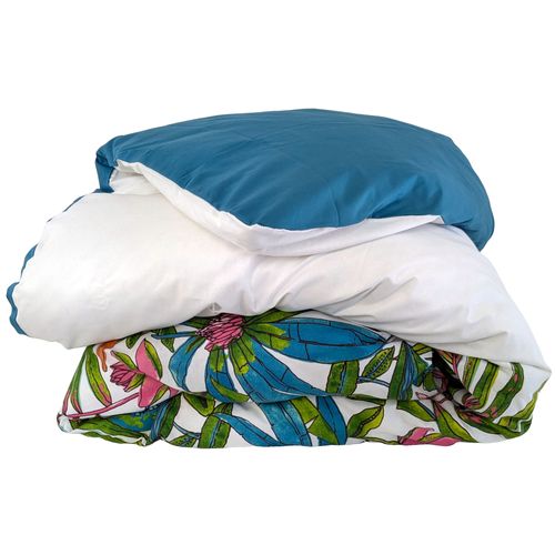 Housse De Couette 260x240 Cm Coton Sumatra Bleu Paon