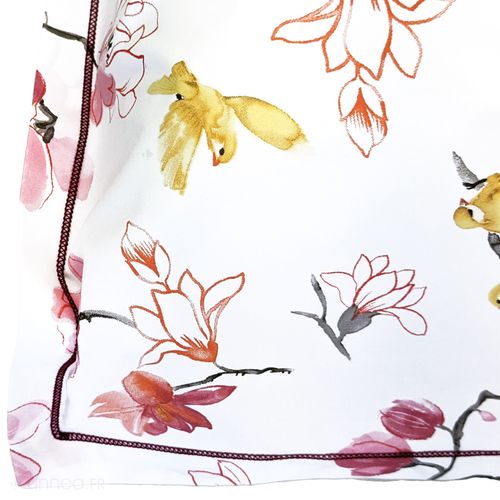 Taie D'oreiller 50x70 Cm Percale Coton Elisa Rose