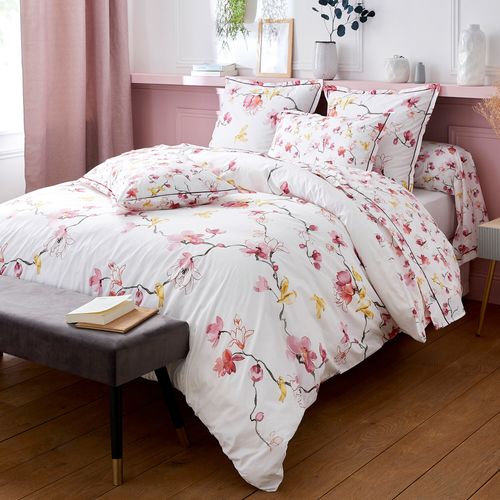 Taie D'oreiller 50x70 Cm Percale Coton Elisa Rose