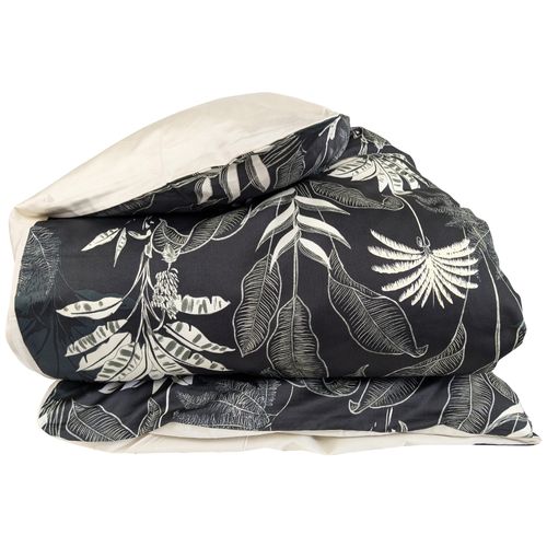 Housse De Couette 140x200 Cm Satin De Coton Cayenne Noir Ebène