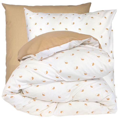 Parure De Lit 300x240 Cm 65x65 Cm Percale De Coton Alex Marron Moka 3 Pièces