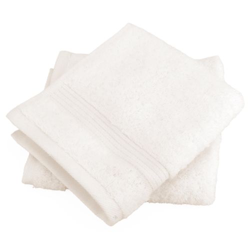 Lot De 2 Serviettes Invité 30x30 Cm Luxor Blanc Crème