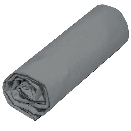 Drap Housse 90x190 Cm Polyester Microfibre Lago Gris Anthracite Bonnet 28 Cm