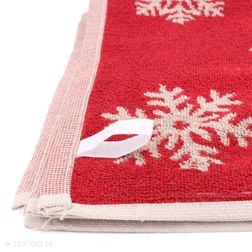 Lot De 2 Torchons De Cuisine Éponge 50x50 Cm Coton Ice Rouge