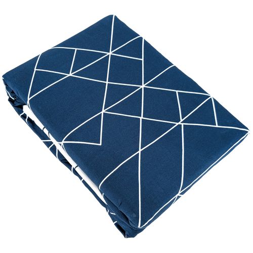 Parure De Lit 240x220 Cm Microfibre List Bleu 3 Pièces