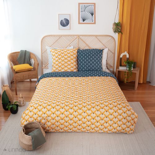 Parure De Lit 240x220 Cm Microfibre Pania Jaune 3 Pièces