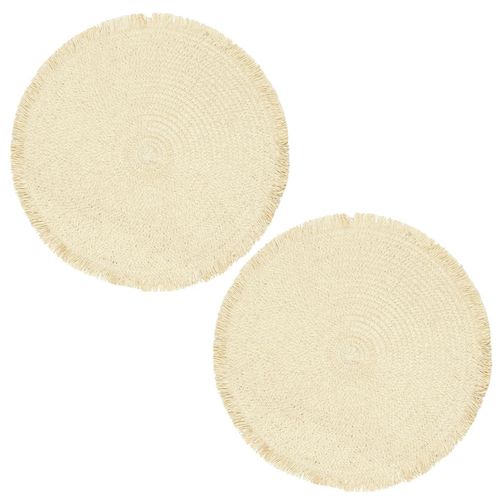 Lot De 2 Sets De Table Rond 38 Cm Circulo Beige