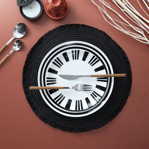 Lot De 2 Sets De Table Rond 38 Cm Circulo Noir