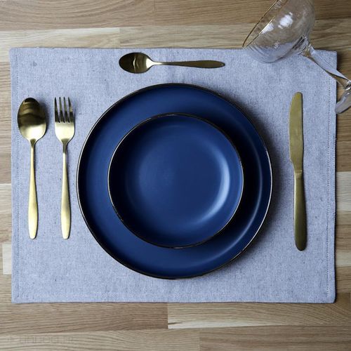 Lot De 2 Sets De Table 35x45 Cm Unico Gris