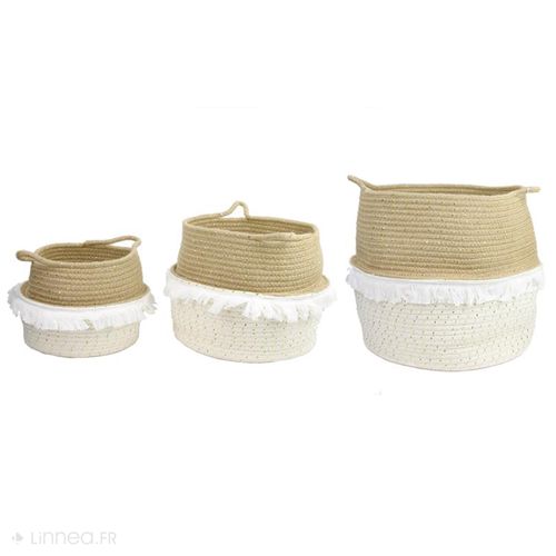 Lot De 3 Paniers De Rangement 37x34 5 Cm Vanilla