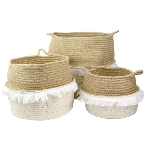 Lot De 3 Paniers De Rangement 37x34 5 Cm Vanilla