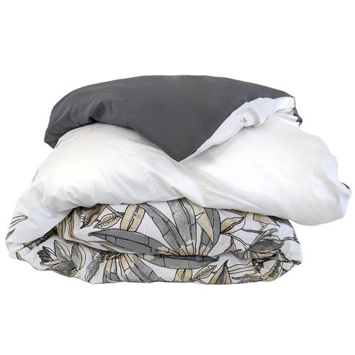 Housse De Couette 260x240 Cm Coton Sumatra Gris Fusain