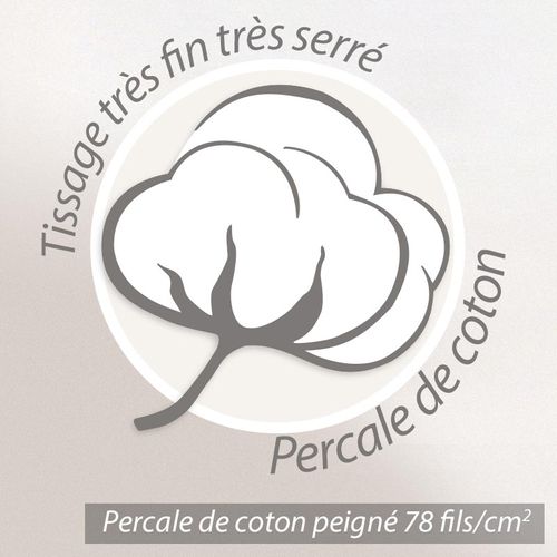 Taie D'oreiller 70x50 Cm Percale Coton Ddm Max Gris