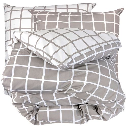 Parure De Lit 280x240 Cm Percale Coton Ddm Max Gris 3 Pièces