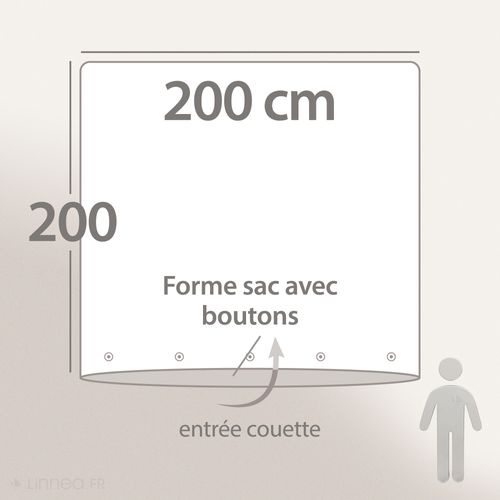 Parure De Lit 200x200 Cm 100% Polyester Microfibre Blis Bleu 3 Pièces