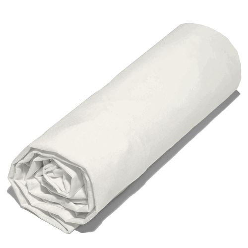 Drap Housse 140x190 Cm En 100% Polyester Microfibre Lago Écru Bonnet 23 Cm