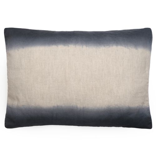 Housse De Coussin Deepali Deco 55x80 Cm Lin Et Coton Lavé Bleu Granit