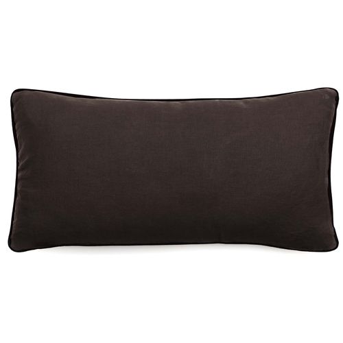 Housse De Coussin Prelude 55x110 Cm Lin Et Coton Lavé Noir Café