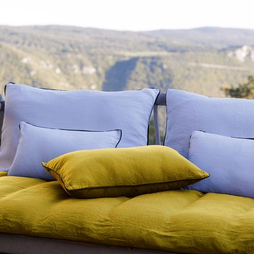 Housse De Coussin Prelude 55x110 Cm Lin Et Coton Lavé Jaune Curry
