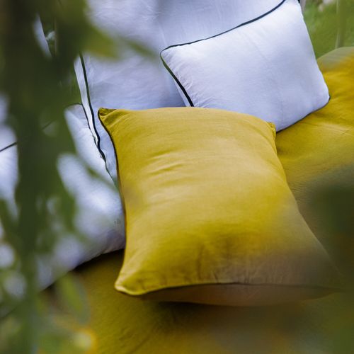 Housse De Coussin Prelude 55x110 Cm Lin Et Coton Lavé Jaune Curry