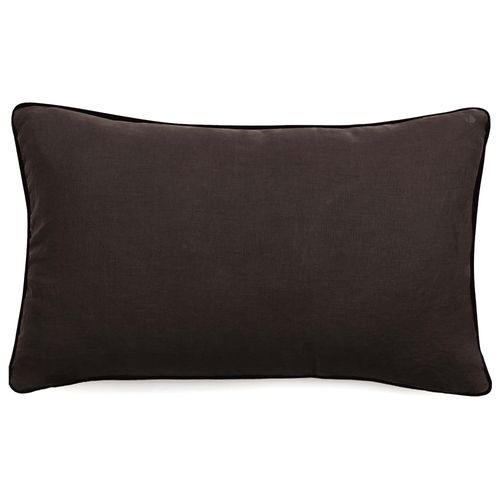 Housse De Coussin Prelude 30x50 Cm Lin Et Coton Lavé Noir Café