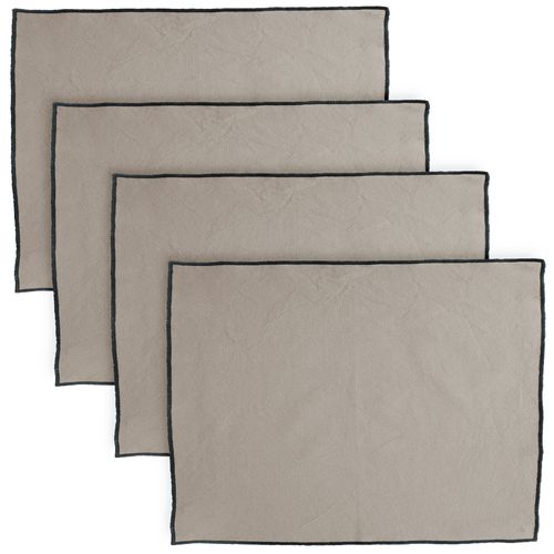 Lot De 4 Sets De Table 37x50 Cm Hono Beige Chanvre Coton
