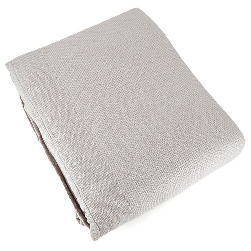 Couverture Été 180x240 Cm Coton Recyclé 365g/m2 Riviera Gris Perle