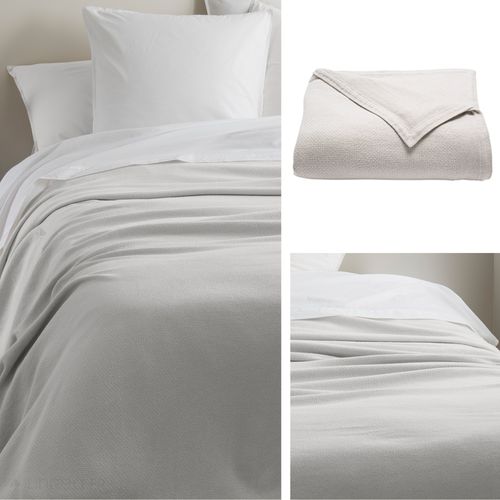 Couverture Été 180x240 Cm Coton Recyclé 365g/m2 Riviera Gris Perle